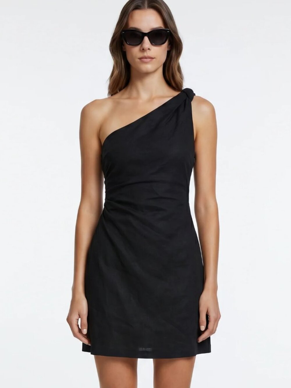 NWT Mixology Robertson + Rodeo High Tide Linen Twist One Shoulder Dress size S